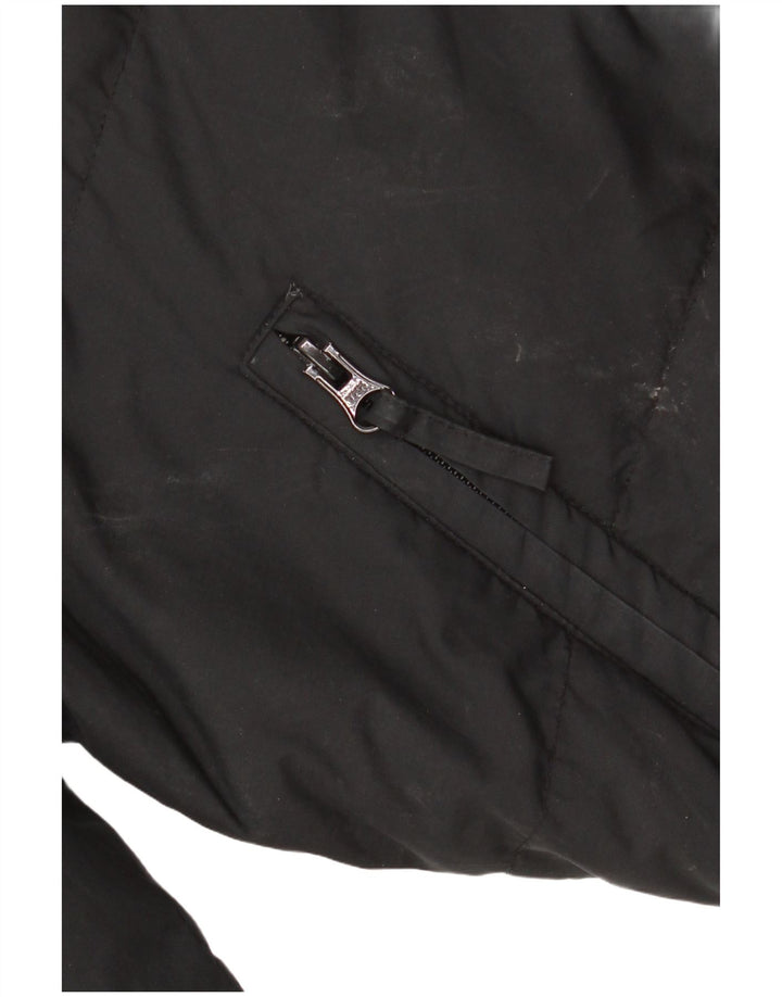 ADIDAS Chaqueta acolchada con capucha de gran tamaño para mujer UK 10 Small Poliéster negro