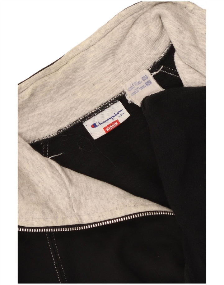 Champion Sudadera Con Cuello Y Cremallera Gráfica Para Hombre Jersey De Algodón Negro Mediano