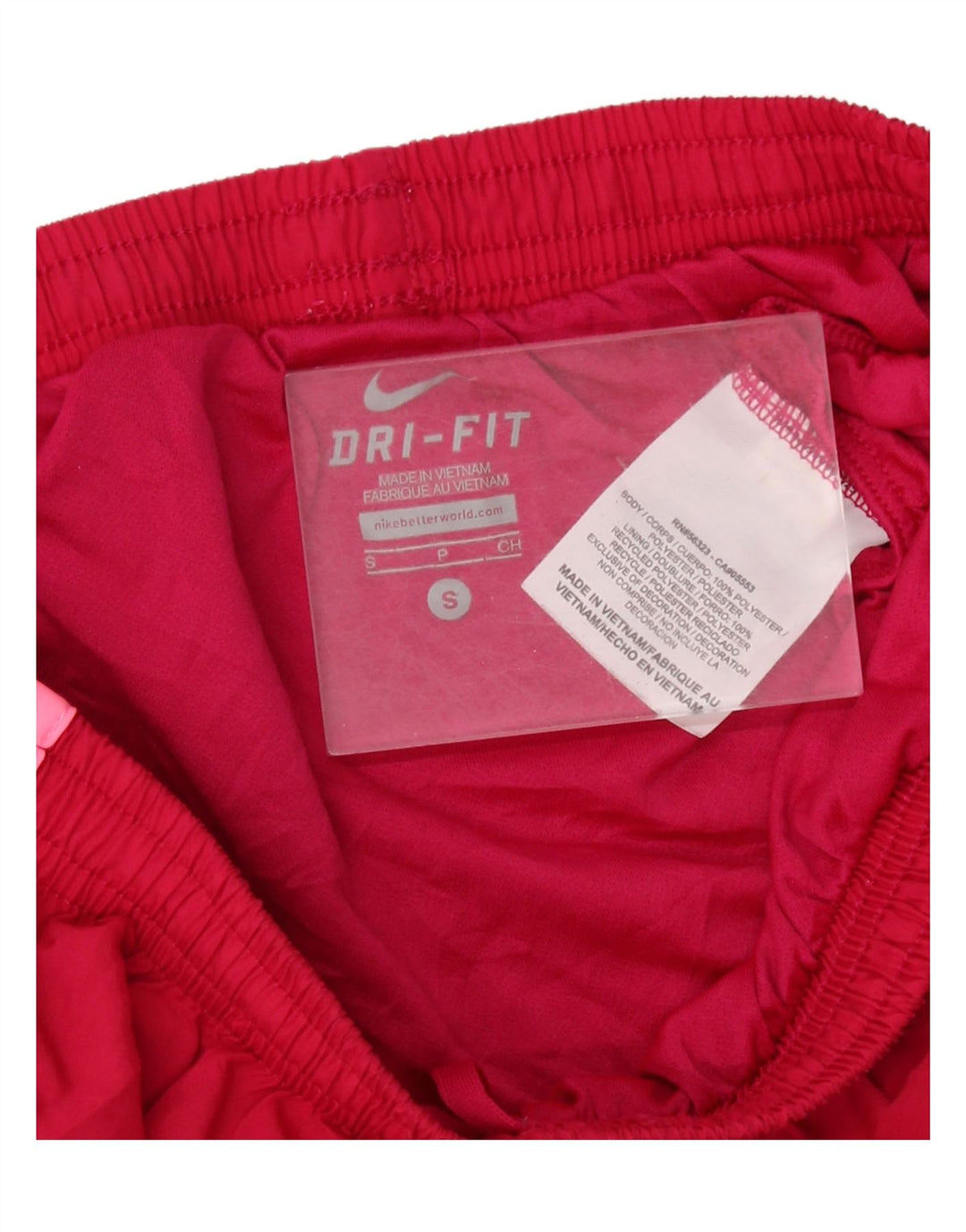 NIKE Pantalones cortos deportivos Dri Fit para mujer UK 10 Pequeño rojo Colorblock Poliéster