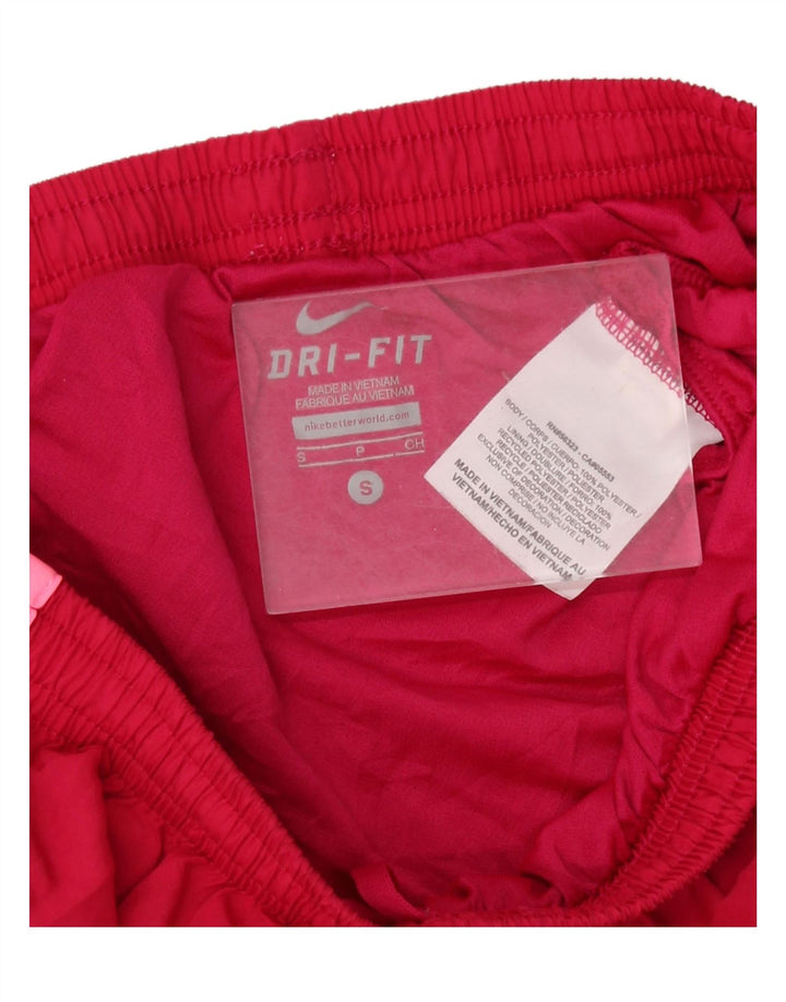 NIKE Pantalones cortos deportivos Dri Fit para mujer UK 10 Pequeño rojo Colorblock Poliéster