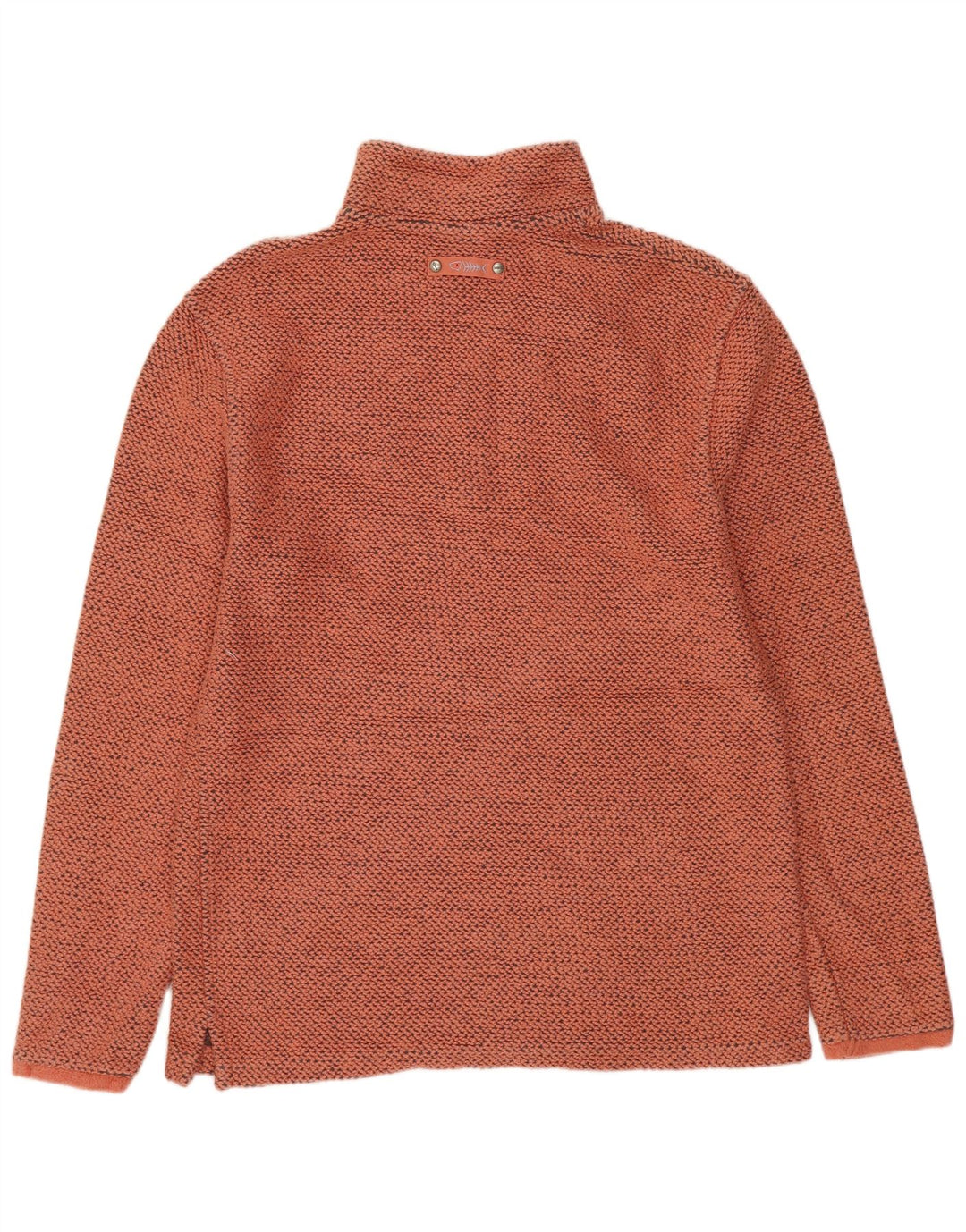Weird Fish Sudadera con Cuello y Cremallera para Hombre Jersey pequeño de algodón Moteado Naranja