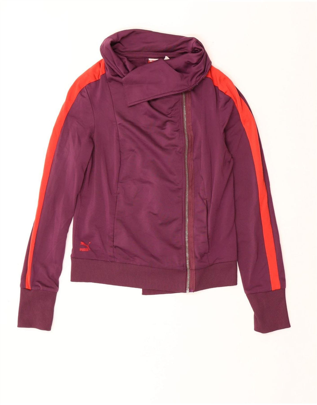 PUMA Chaqueta de chándal para mujer UK 12 Poliéster con bloques de color granate mediano