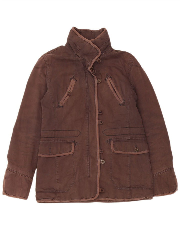 Levi's Chaqueta cortavientos para mujer UK 10 Small Brown Herringbone