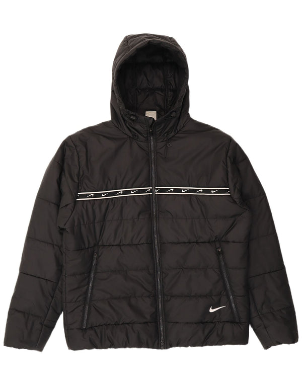 Nike Chaqueta acolchada con capucha Therma-Fit Graphic para hombre UK 42 XL Poliéster negro