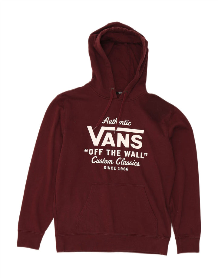 VANS Hombre Graphic Sudadera con capucha Jumper Small Borgoña Algodón