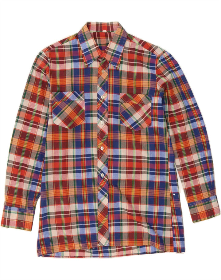VINTAGE Mens Flannel Shirt Size 40 Medium Multicoloured Check Vintage Vintage and Second-Hand Vintage from Messina Hembry 