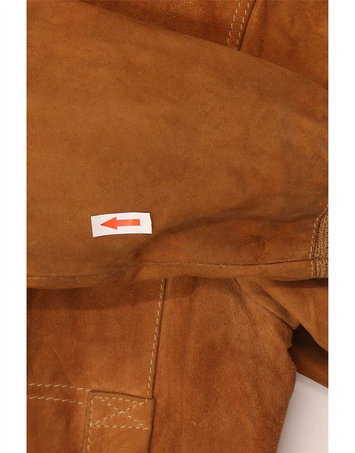 Vintage hombres ante bomber chaqueta IT 48 marrón medio
