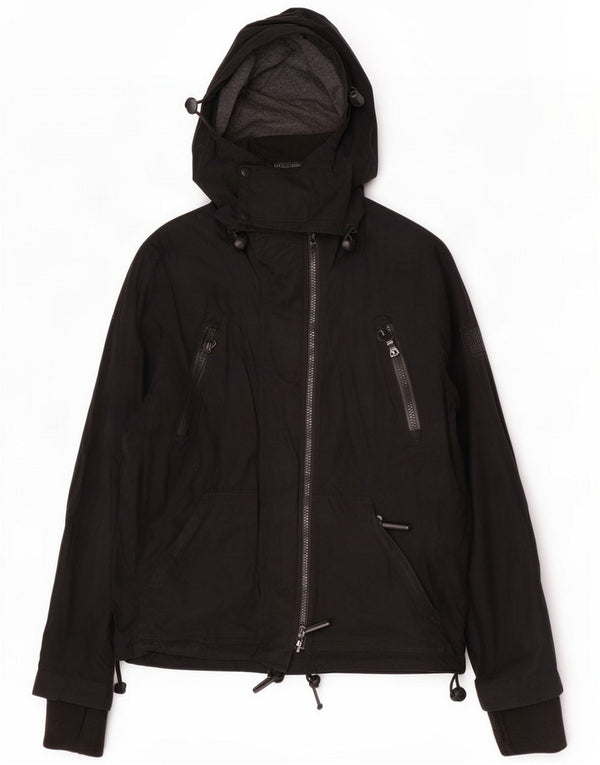 Abrigo cortavientos con capucha Superdry para mujer ES 42 XL Poliéster negro