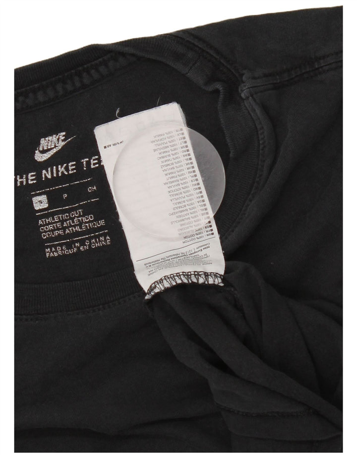 Nike Camiseta de corte atlético para hombre, talla pequeña, algodón negro