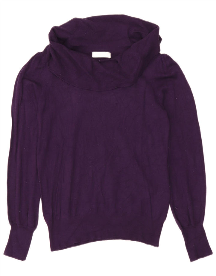Marks & Spencer Suéter tipo jersey con cuello vuelto para mujer UK 42 Viscosa morada mediana
