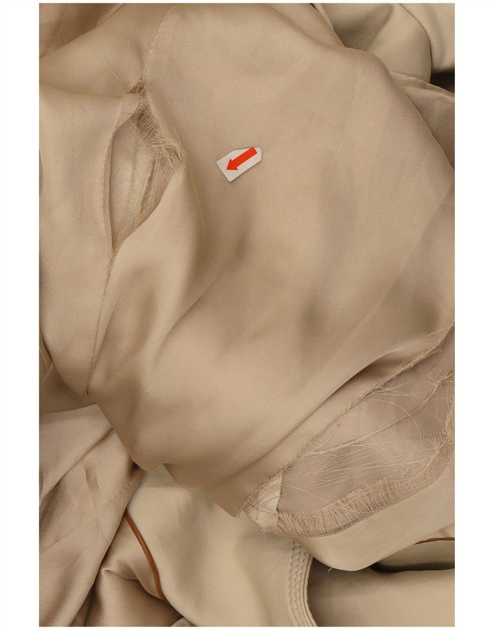 Zara Mujer Gabardina Con Capucha UK 42 Poliéster Beige Medio