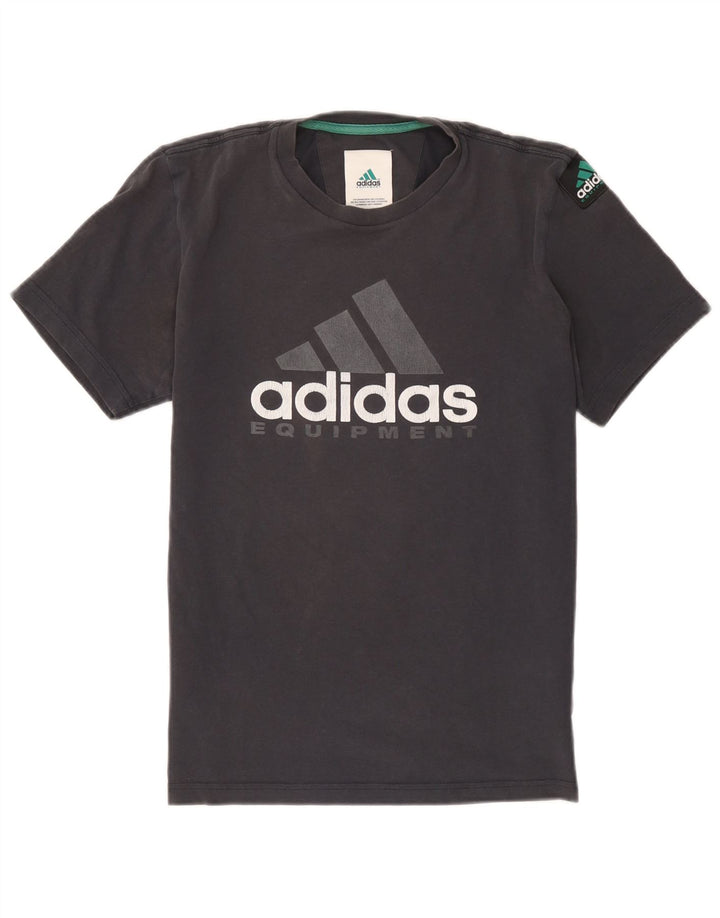 Adidas - Camiseta gráfica para hombre, talla pequeña, algodón gris