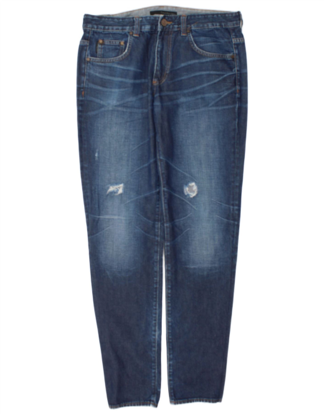 Calvin Klein Jeans ajustados regulares desgastados para hombre W32 L34 Algodón azul