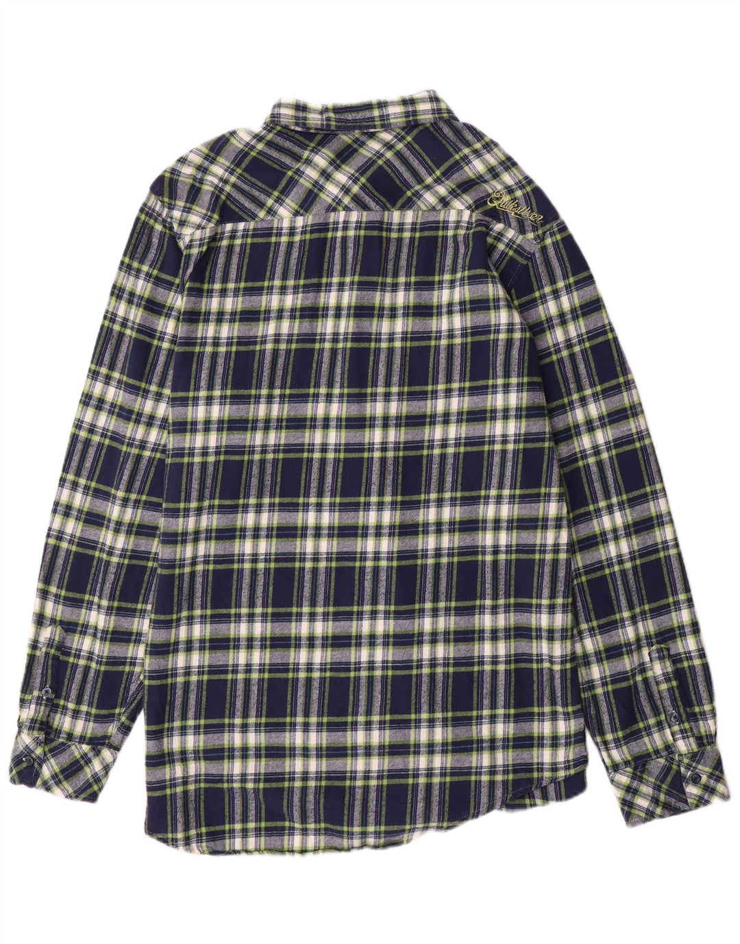 QUIKSILVER Camisa de Franela Hombre XL Azul Marino Cuadros Algodón