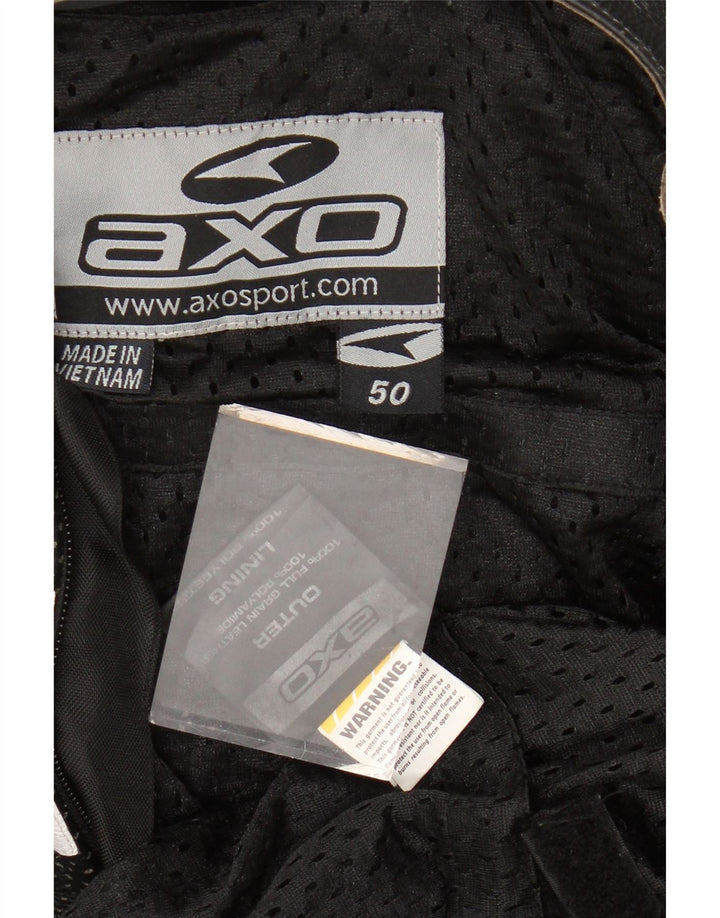 AXO Mono gráfico para niños 10-11 años Motociclista de cuero con bloques de color negro