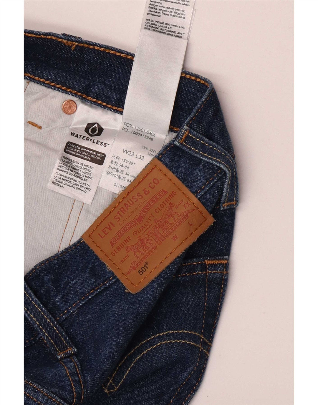 Vaqueros Levi's Mujer 501 Rectos W23 L32 Algodón Azul