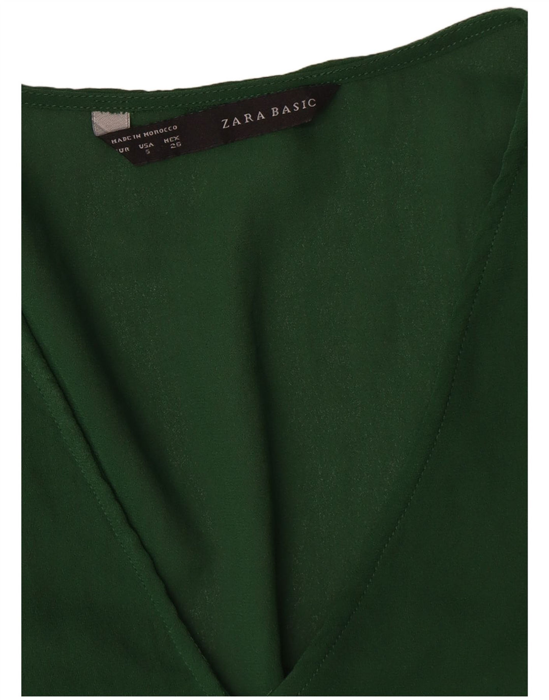 Zara Mujer Blusa De Manga Larga Top UK 40 Small Verde