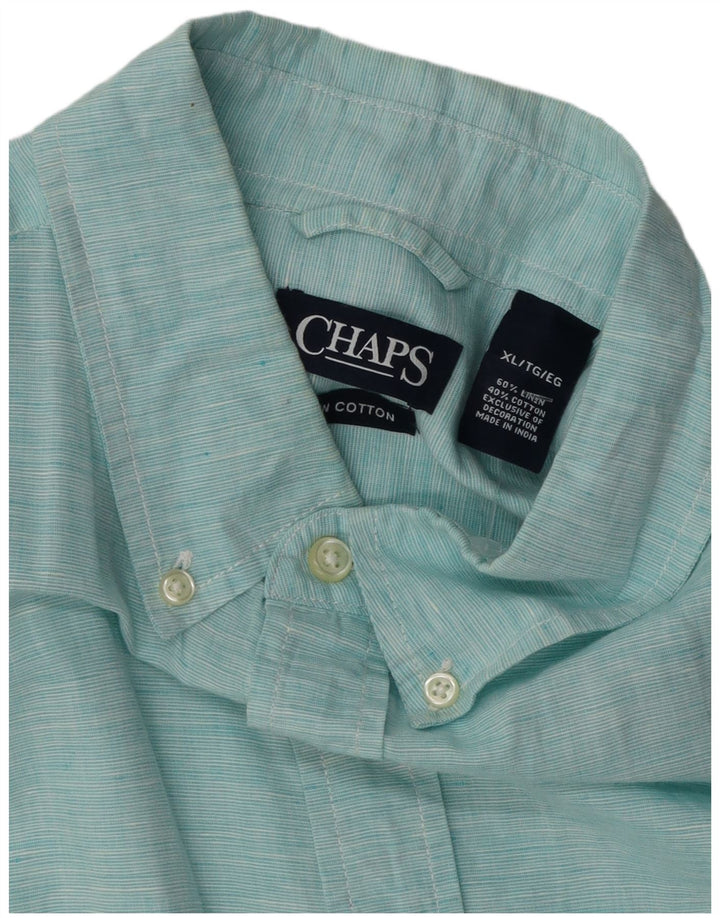 Chaps Camisa Manga Corta Hombre XL Lino Turquesa