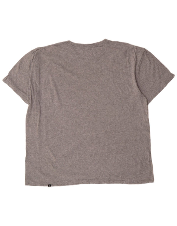 Quiksilver Camiseta gráfica de corte regular para hombre Top XL Algodón moteado gris
