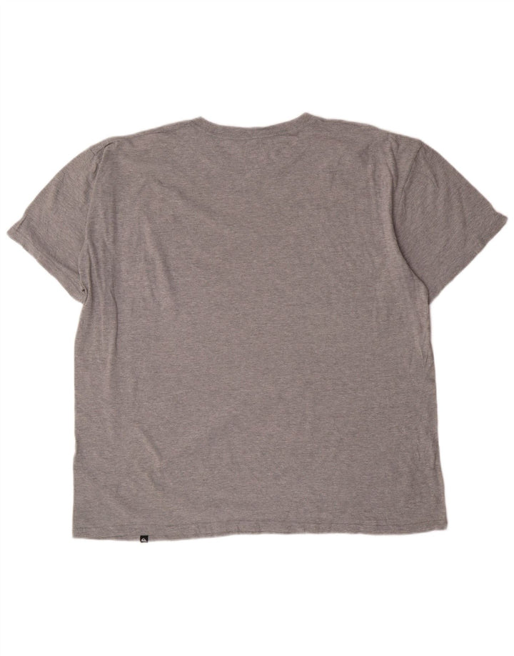 Quiksilver Camiseta gráfica de corte regular para hombre Top XL Algodón moteado gris