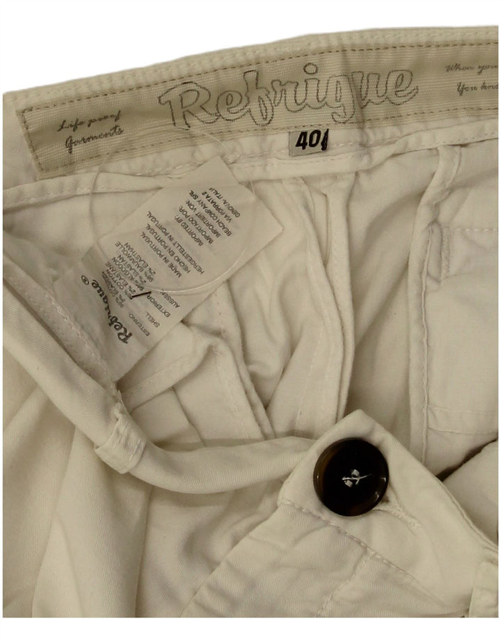 Refrigue Pantalones cortos chinos para mujer EU 40 Medium W30 Algodón beige