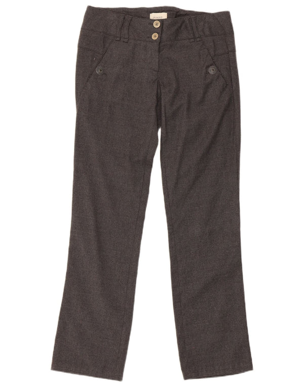 Pinko Pantalones informales regulares para mujer UK 8 Small W30 L29 Lana gris