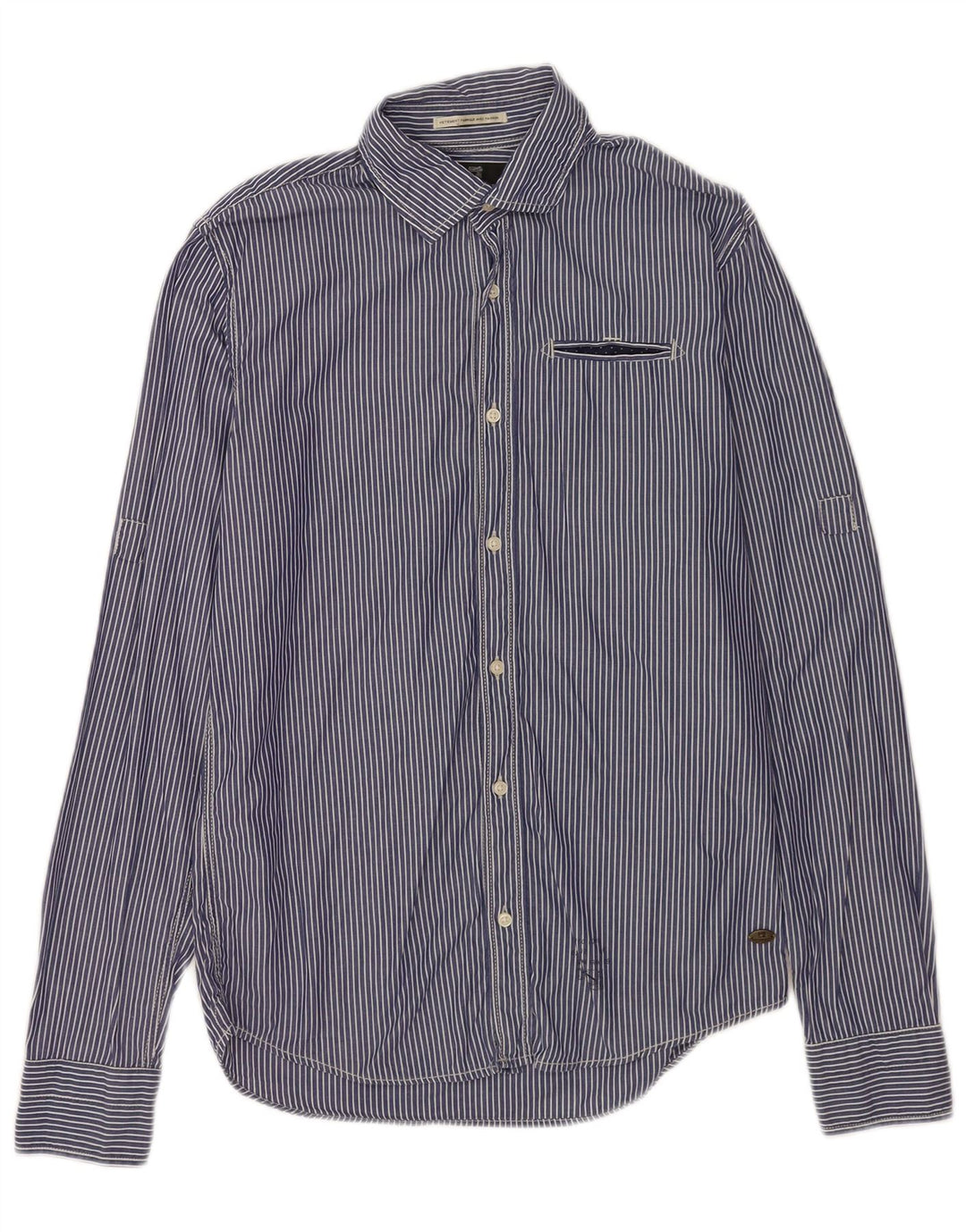 Camisa Scotch & Soda Hombre Small Algodón A Rayas Azul