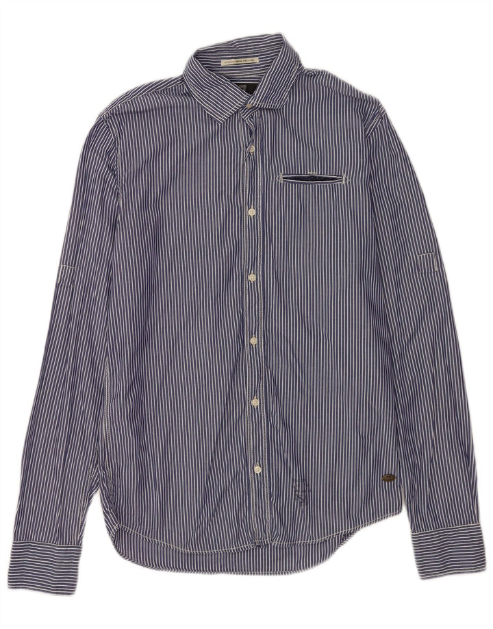 Camisa Scotch & Soda Hombre Small Algodón A Rayas Azul