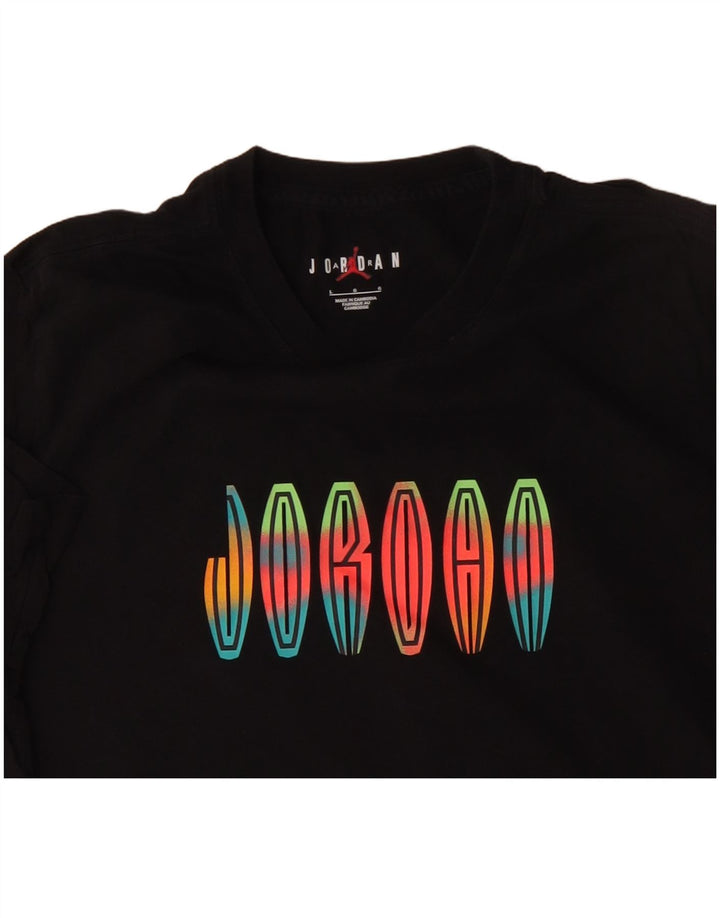 JORDAN Camiseta gráfica para hombre Top grande de algodón negro