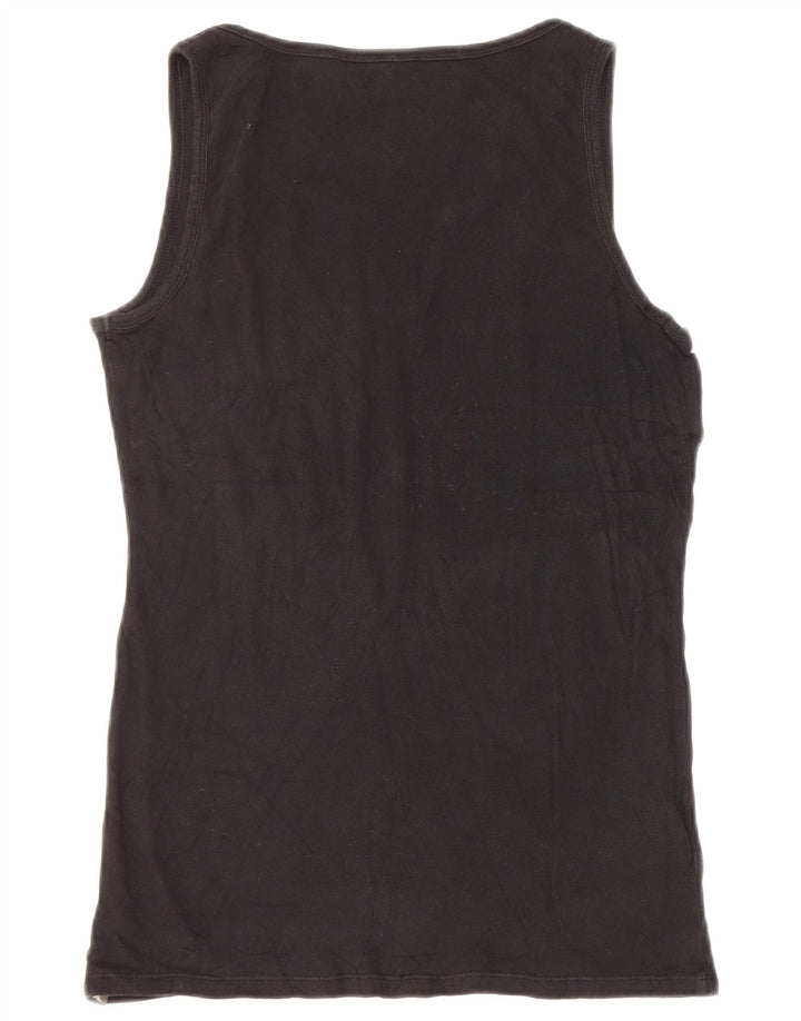 Eddie Bauer Womens Vest Top UK 12 Medium Black Cotton
