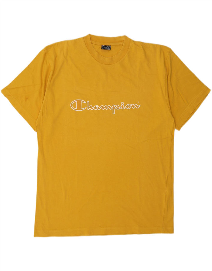 CHAMPION Camiseta gráfica para hombre Top XL Algodón amarillo