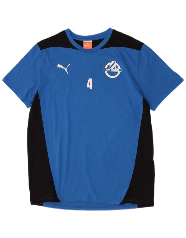 Puma Hombre Camiseta Gráfica Top Grande Azul Colorblock Poliéster Deportes