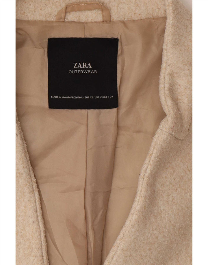 Zara Mujer Abrigo Abierto Extragrande UK 6 XS Beige