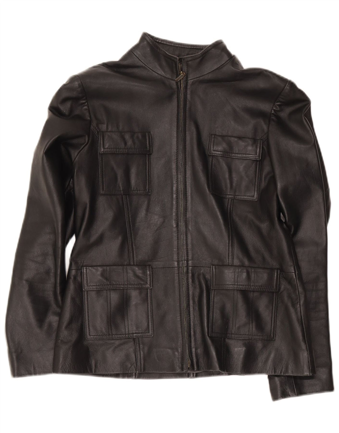 Helium Chaqueta de cuero militar para mujer Reino Unido 44 Mediano Negro