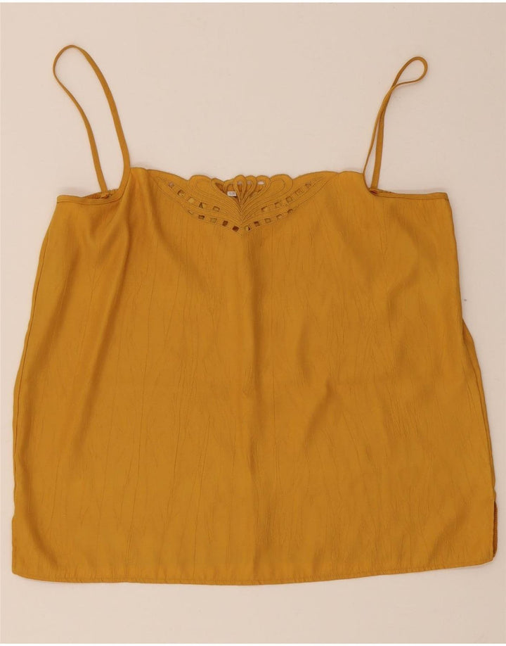 Vintage Mujer Cami Top IT 42 Amarillo Medio