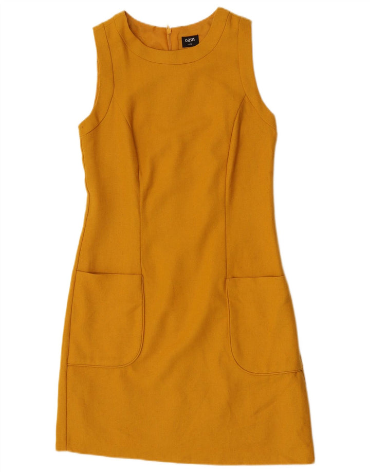 Oasis Vestido tubo sin mangas para mujer UK 8 Small Lana amarilla