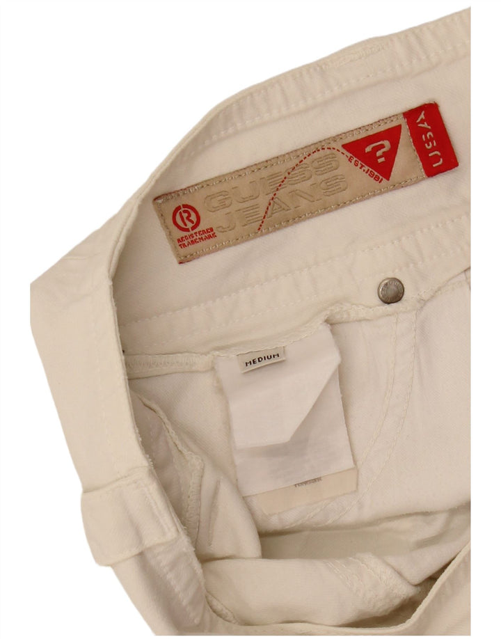 Guess Mujer Minifalda Vaquera Mediana W32 Blanco