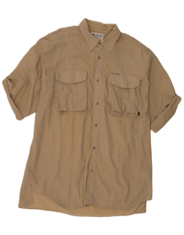 Camisa COLUMBIA de manga corta para hombre 2XL Nylon beige