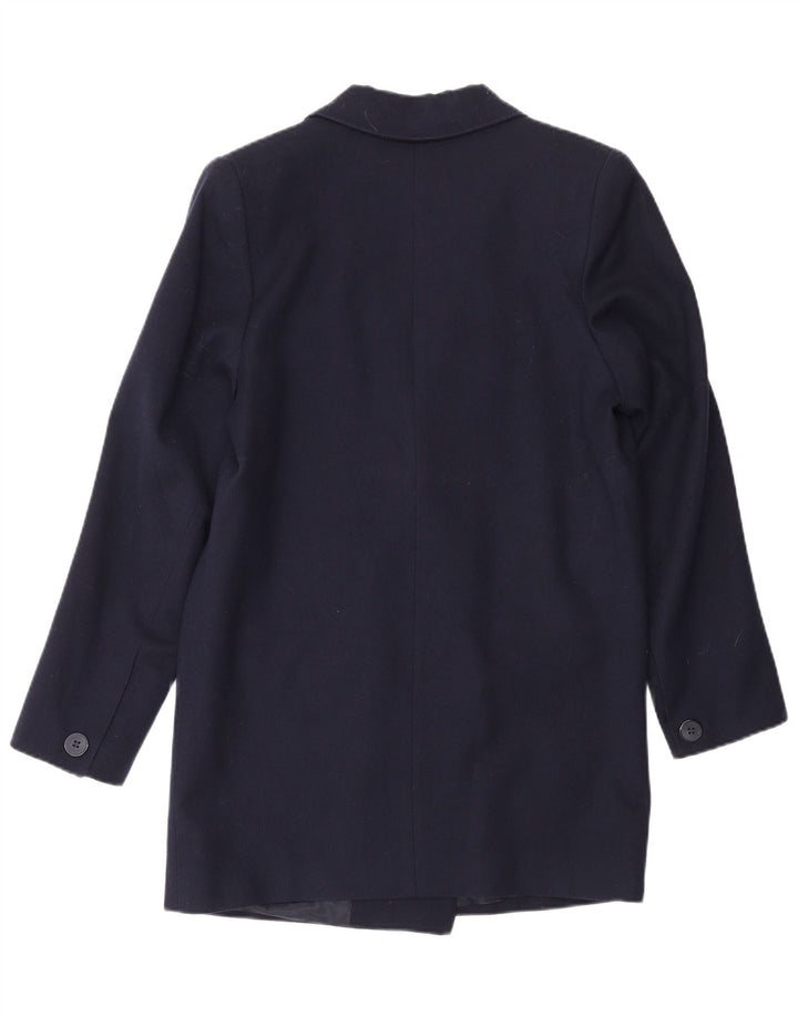 Vintage mujer doble pecho Blazer chaqueta Reino Unido 10 pequeño azul marino