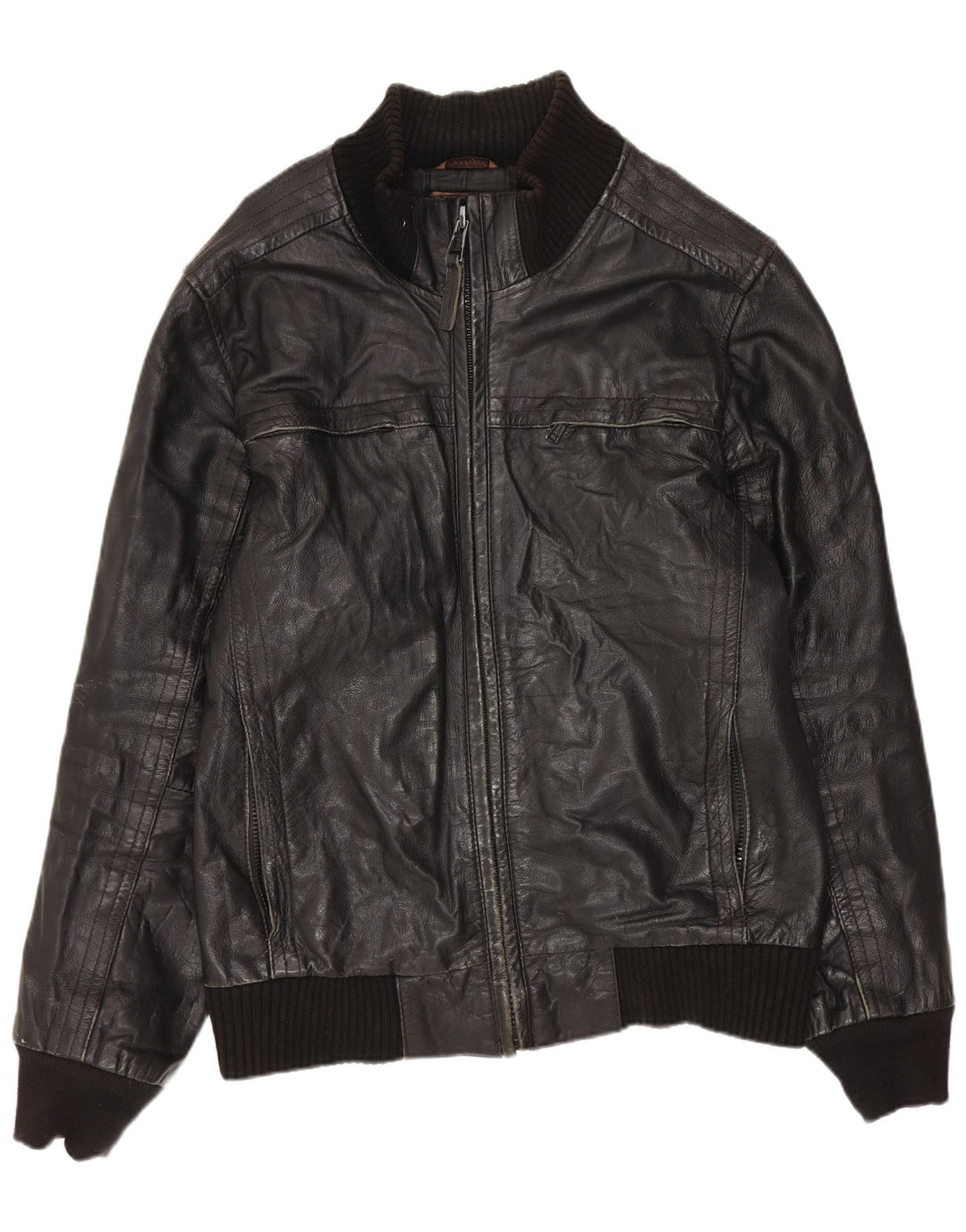 Conbipel Chaqueta de cuero para hombre IT 46 Small Cuero negro