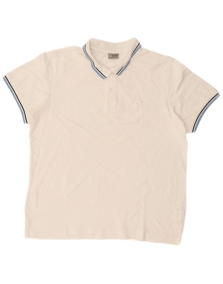 LOTTO Mens Polo Shirt 2XL White Cotton