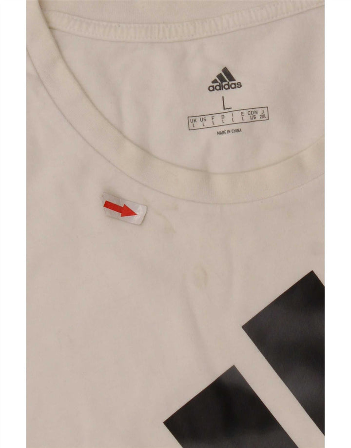 Adidas - Camiseta gráfica para hombre, talla grande, color blanco