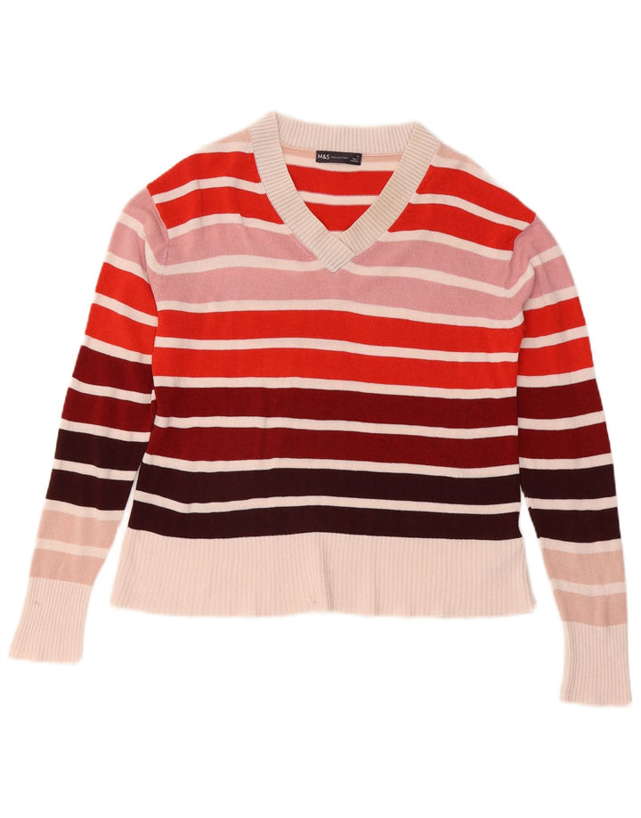 Marks & Spencer Suéter con Cuello en V para Mujer UK 40 Mediano Multicolor