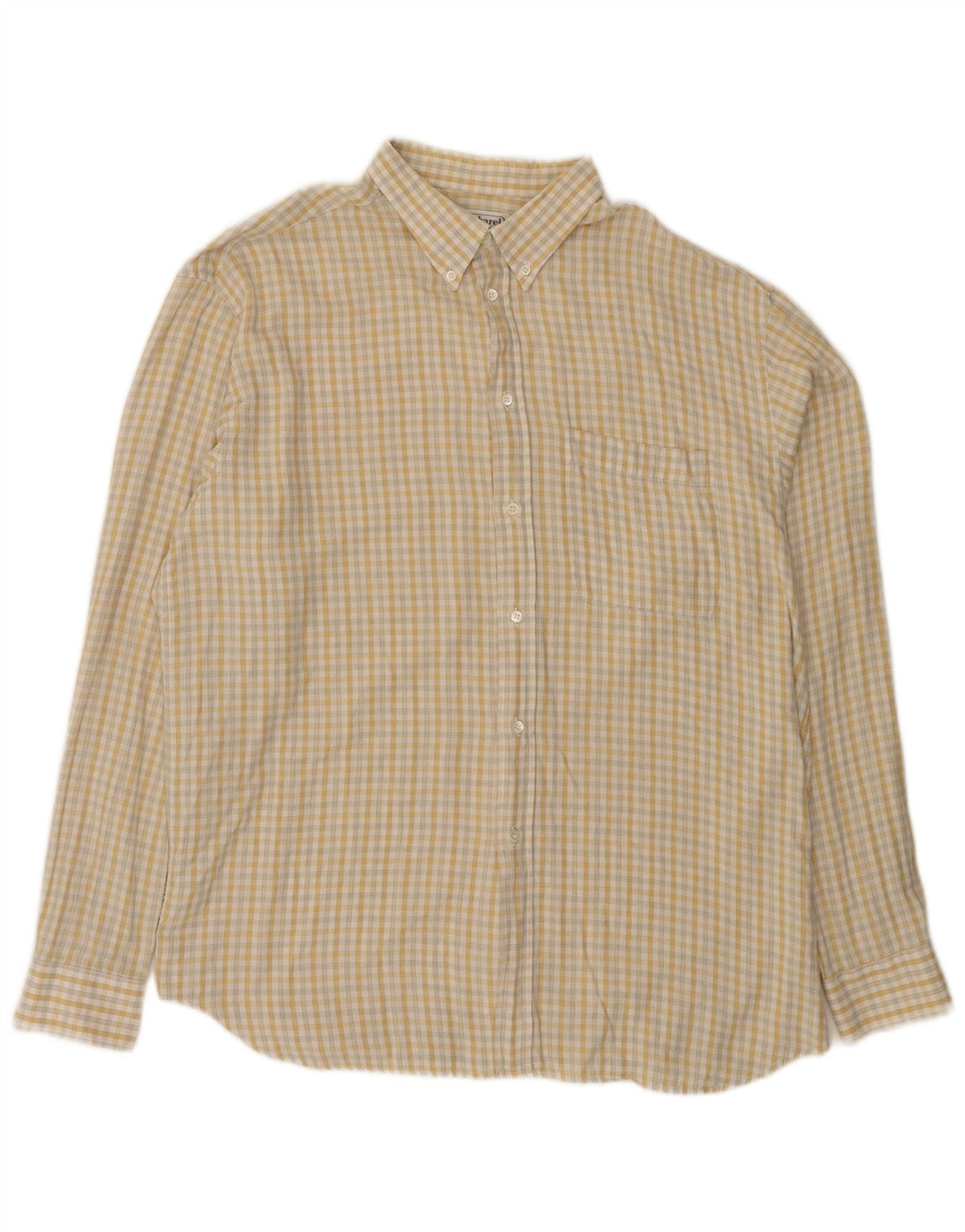 Cacharel Hombre Camisa De Franela Cuadros Amarillos Grandes