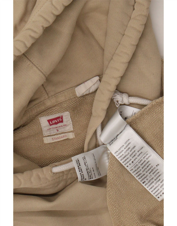 Levi's Jersey con capucha estándar para hombre, tamaño grande, algodón beige