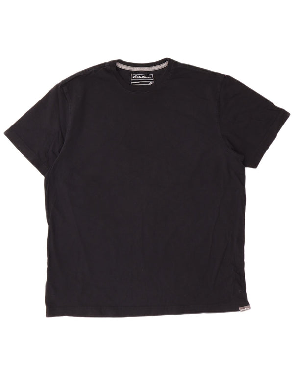 EDDIE BAUER Camiseta Hombre Top Grande Algodón Negro