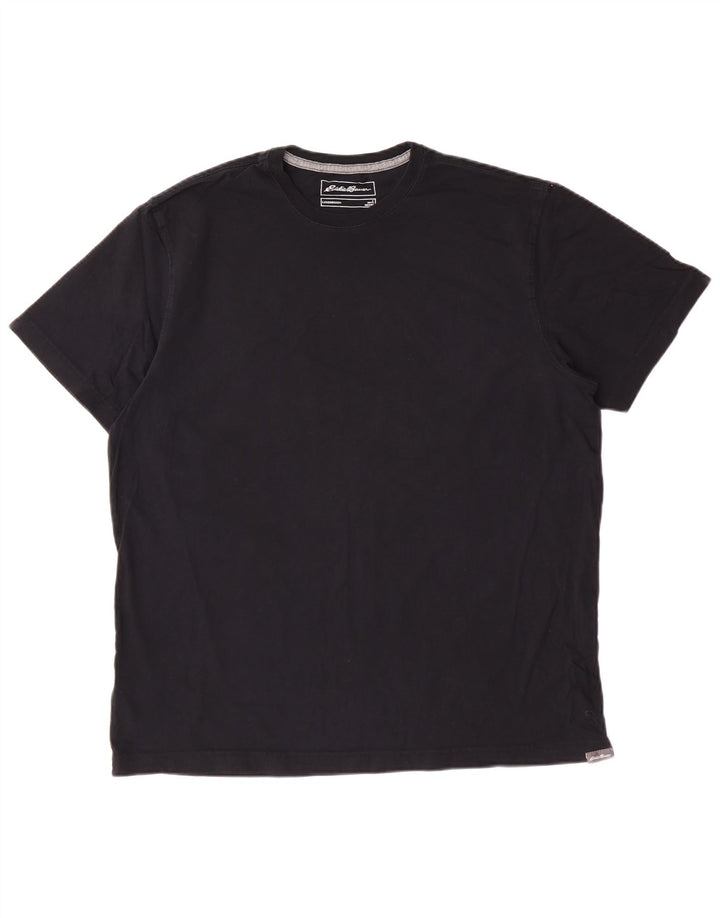 EDDIE BAUER Camiseta Hombre Top Grande Algodón Negro