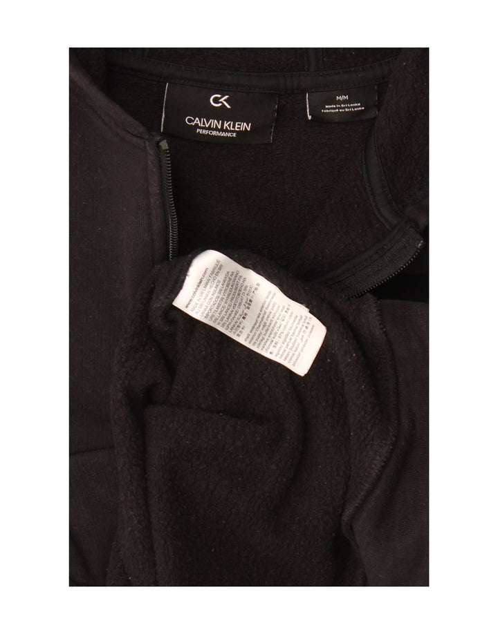 Calvin Klein Suéter con capucha y cremallera para mujer UK 14 Mediano Negro