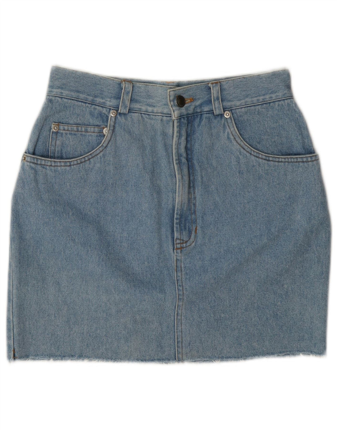 Falda vaquera vintage para mujer W26 azul pequeño