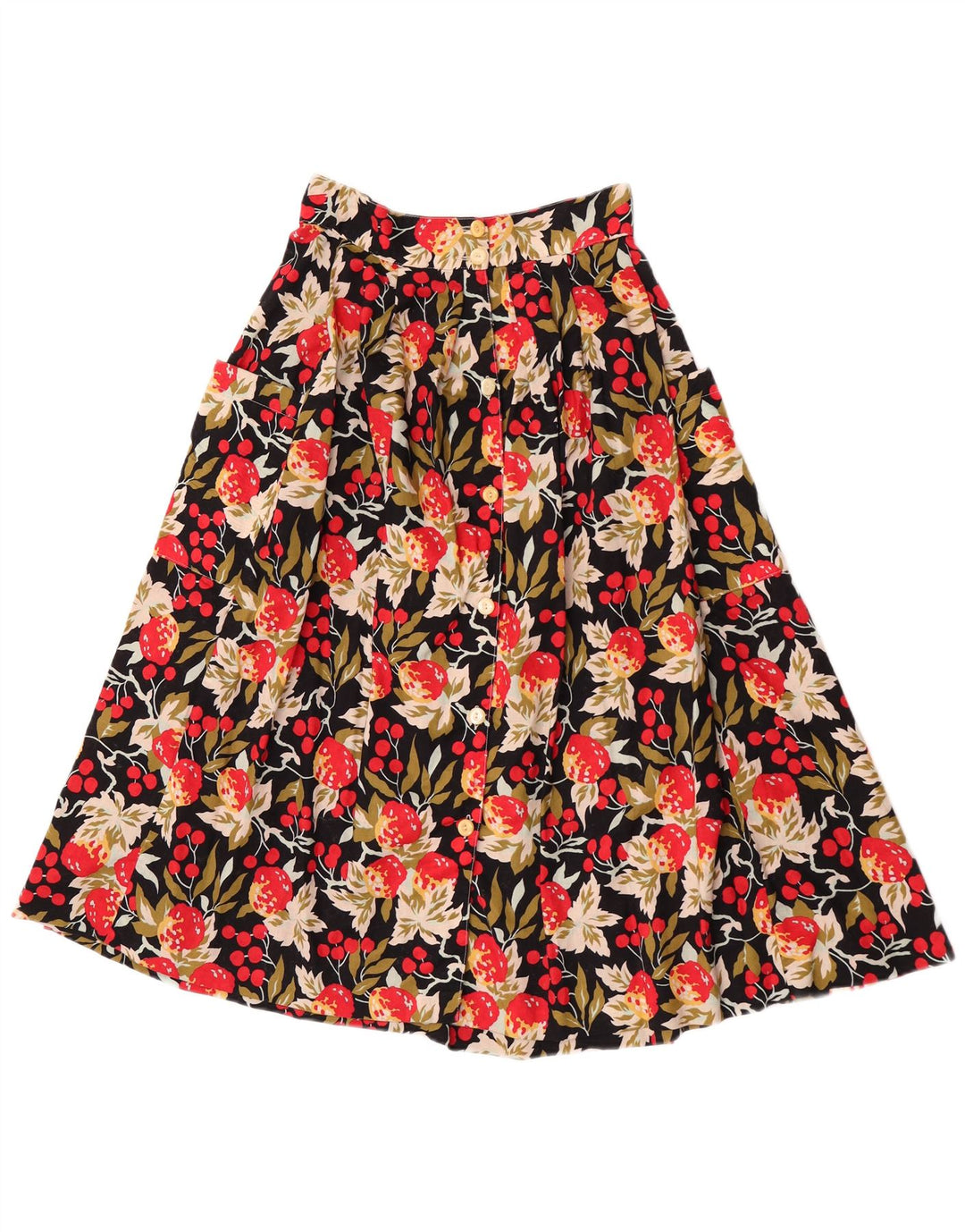 Vintage mujer cintura alta A-Line falda IT 42 Medio W27 Multicolor